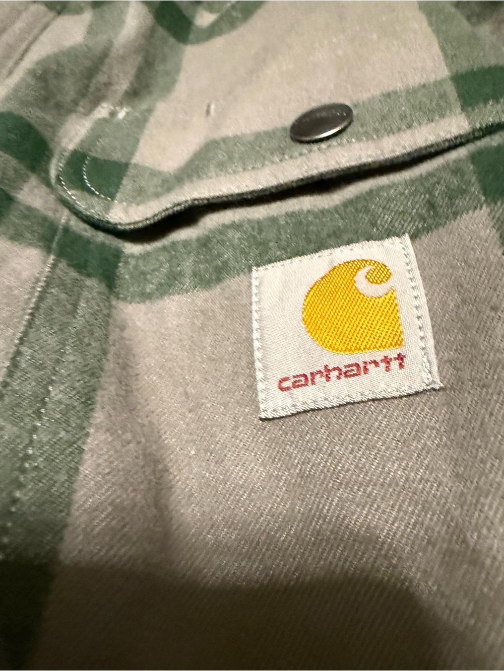 Carhartt Sherpa Lined Plaid Jacket Weather Ash - Picture 2 of 4